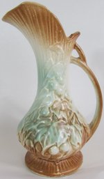 Vintage MCCOY Art Pottery, RUSTIC Pattern Vase, PITCHER Shape, Matte Glaze,  Appx 9,' Made In USA