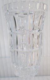 Vintage LEAD Crystal VASE, Flared Upright Shape, Geometric Pattern, Appx 7.25' Tall