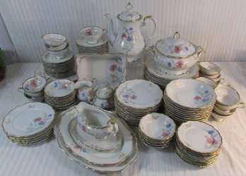 Set Of 118 DINNERWARE Pieces! Vintage Signed EDELSTEIN Bavaria, Floral HOMESTEAD Pattern, Gold Trim