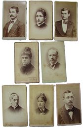 Lot Of 8! Vintage CABINET CARDS Photograph Images, JS HENDEE, CL MASON, LAMSON, Approx 4' X 2.5'