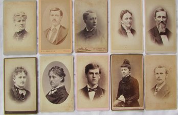 Lot Of 10! Vintage CABINET CARD Style Photographic Images, JJ BRUNETT, STANLEY, CL MARSTON, Approx 2.5' X 4'