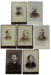 Lot Of 7! Vintage CABINET CARD Style Photographic Images, JACKSON, CONANT, VARIEL, AYER, Approx 6.5' X 4'