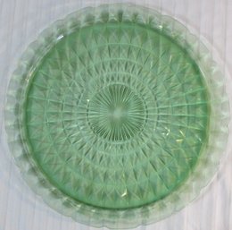 Vintage JEANNETTE Depression Glass, Large SERVING Plate, WINDSOR Pattern, GREEN Color, Appx 13.5'