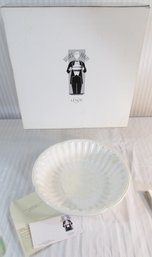 NIB! Signed LENOX, BUTLERS PANTRY Pattern, Large Round Serving BOWL, White Base, Appx 13.25' Diameter