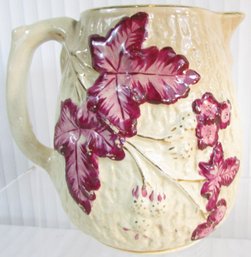 Signed AVALON, FAIENCE Serving PITCHER, Fall LEAVES Pattern, Appx 6.5' Tall