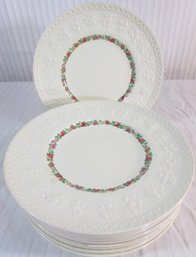 Set Of 10! Signed WEDGWOOD, Vintage DINNER PLATES, Floral BALMORAL Pattern, Appx 10.75' Diameter