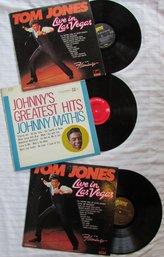 Lot Of 3! Vintage VINYL Record Albums, TOM JONES & JOHNNY MATHIS