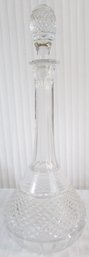 Vintage Crystal DECANTER, Tall Hourglass Shape, Heavy, Appx 17' Tall