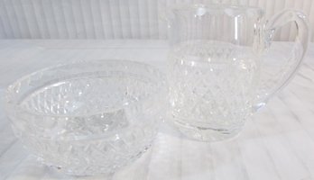 Signed WATERFORD Lead Crystal, Open SUGAR & CREAMER Set, Appx 4' Tall