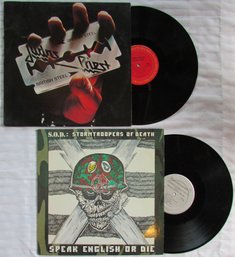 Lot Of 2! Vintage VINYL Record Albums, JUDAS PRIEST & THE STORMTROOPERS OF DEATH