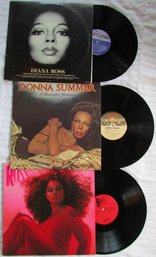 Lot Of 3! Vintage VINYL Record Albums, DIANA ROSS & DONNA SUMMER