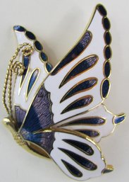 Contemporary BROOCH PIN, Whimsical BUTTERFLY MARIPOSA Design, Multicolor, Lightweight Gold Tone Base Metal