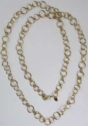Vintage COOKIE LEE, Chain NECKLACE, Fashion BASIC, Appx 40' Length, Gold Tone Base Metal, Clasp Closure