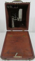 Vintage THOMSON AMERICAN Brand, STEAM GAUGE, Dovetailed Wooden Instrument Case, Brass Fittings, Appx 9'