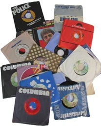 Lot Of 20! Vintage VINYL Records, 45RPM, Mixed Artists, Includes Sleeves
