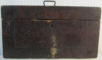 Vintage Box Storage Case, Solid Wood, Hinged Top With Handle, Lock Closure, Appx 11.5' X 8' X 6.25'