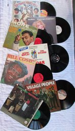 Lot Of 7! Vintage VINYL Record Albums, Includes VILLAGE PEOPLE, JOHNNY MATHIS, BILL COSBY