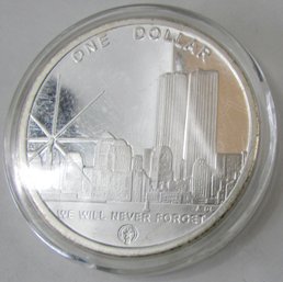 Authentic National Collector's Mint, 2004 Ground Zero Commemorative Medal, Proof .999 Silver Plated, $1 Dollar