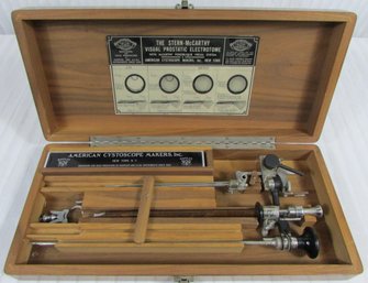 Vintage AMERICAN SYSTOSCOPE MAKERS Brand, Visual PROSTATIC ELECTROTOME Instrument, Wooden Case