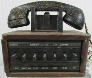 Vintage TELEPHONE INTERCOM System, Wooden Case