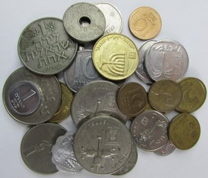 LOT Of 25 Coins! Authentic ISRAEL Issue, Mixed Denomination & Mixed Dates, Discontinued