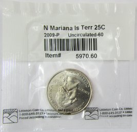 Authentic 2009P Washington Quarter, Commemorative MARIANA ISLANDS, Philadelphia Mint, BU, Copper Nickel Clad