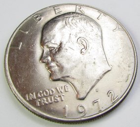 Authentic 1972D EISENHOWER DOLLAR $1.00, Denver Mint, Clad Composition, Discontinued United States