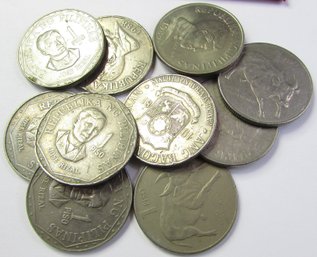 Set 10 Coins! Authentic PHILIPPINES Issue Coins, Mixed Dates, One 1 PISO Denomination, Copper Nickel Content