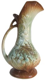 Vintage MCCOY Art Pottery, RUSTIC Pattern Vase, PITCHER EWER Shape, Matte Glaze,  Appx 9,' Made In USA
