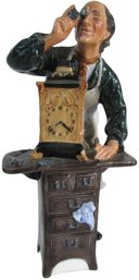Vintage Retired ROYAL DOULTON Figurine, 'THE CLOCKMASTER,' Nicely Detailed, 7' Tall