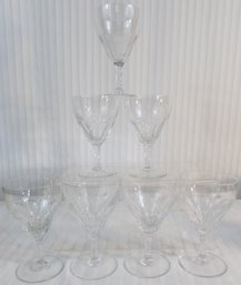 SET Of 7! Vintage VAL ST LAMBERT Brand, WATER Glasses, MONTANA Pattern, Fine Crystal Glass, Approx 6' Tall