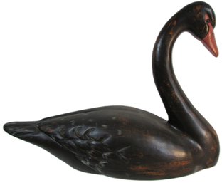 Hand Carved & Decorated BIRD, Large SWAN Solid Wood, Finely Detailed, Made In SPAIN, Appx 19' Long