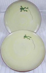 Set Of 4! Vintage POTTERY BARN Brand China Dinnerware, PLATES, FROG Pattern, Approx 8.5' Diameter