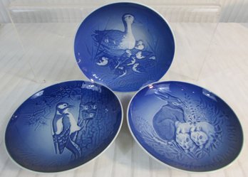 Set Of 3! Signed BING & GRONDAHL Collector Plates, Vintage MOTHER'S DAY, Appx 6'