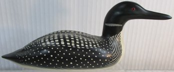 Signed ED GREEN, Hand Carved & Decorated, Large LOON Solid Wood, Finely Detailed, Appx 19' Long