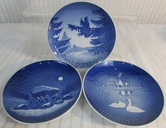 Set Of 3! Signed BING & GRONDAHL Collector Plates, Vintage CHRISTMAS DAY, Appx 7'