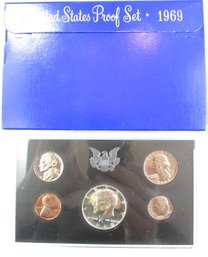 SET Of 5 COINS! Authentic 1969S PROOF SET, Uncirculated, 40 Percent SILVER Kennedy Half, United States