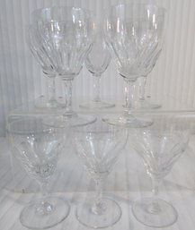 SET Of 8! Vintage VAL ST LAMBERT Brand, WINE Glasses, MONTANA Pattern, Fine Crystal Glass, Approx 5.25' Tall