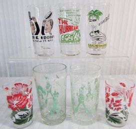 LOT Of 7! Vintage COLLECTIBLE NOVELTY Glasses, Includes WIZARD Of OZ & Advertising, Largest Approx 5' Tall