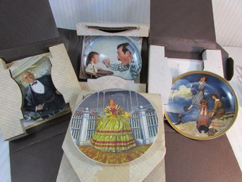 Set Of 4! Vintage EDWIN M. KNOWLES Collector Plates, Made In USA, Appx 8' Diameter Size