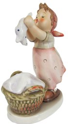 Vintage GOEBEL HUMMEL Figurine, 'WASH DAY,' Hand Painted, Appx 5.5'