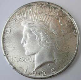 Authentic 1925P PEACE SILVER $1.00 Dollar, Philadelphia Mint, 90 Percent Silver, Discontinued United States