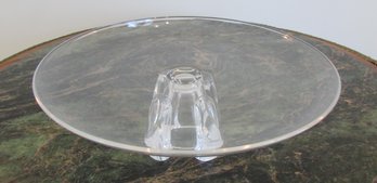 Signed STEUBEN, Vintage Crystal BOWL, Architectural Pedestal Base, Appx 11.75' Diameter