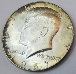 Authentic 1967P KENNEDY SILVER Half Dollar $.50, Philadelphia Mint, 40 Percent Silver, United States