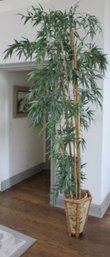 Vintage Accent Greenery, Faux BAMBOO Naturalistic Tree, Lightweight Planter Pot, Appx 8' Tall