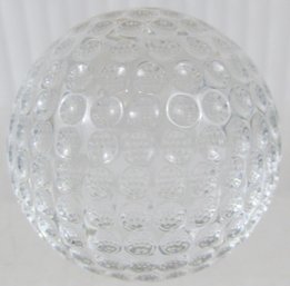 Signed WATERFORD Brand, GOLF BALL Paperweight, Crystal Clear Glass,  Appx 2.25' Diameter