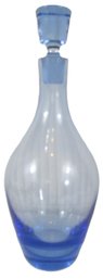 Vintage Blown DECANTER With STOPPER, ICE BLUE Color, Appx 10'