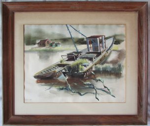 Limited Edition 7/50, Signed K. SICK, Seaside Scene, Approx 27' X 23' Size, Wood Frame