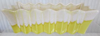 Vintage MCCOY Art Pottery, Window Box PLANTER, Gloss YELLOW Glaze With Frosted SAWTOOTH Edge, Appx 8,' USA