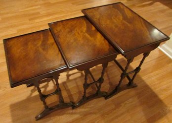 SET Of 3! Vintage BEVAN FUNNELL Ltd Brand, NESTING TABLES, Wood Construction, Made In ENGLAND